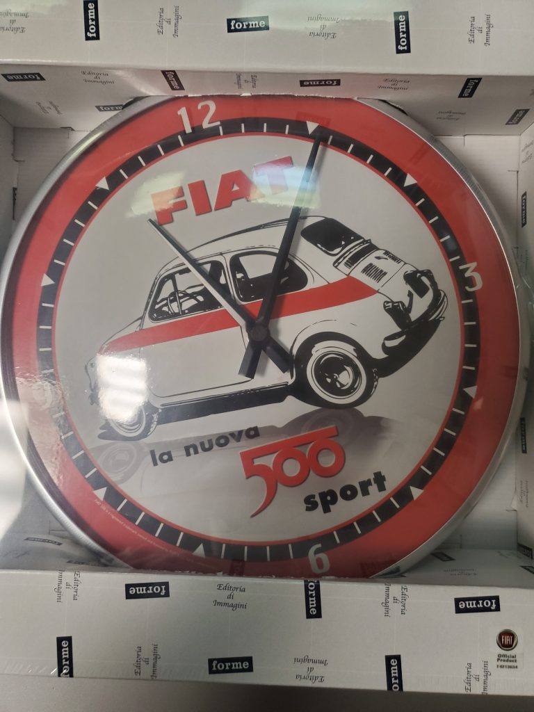 Vintage Fiat 500 Wall Clock 500 Racecar TeamDI